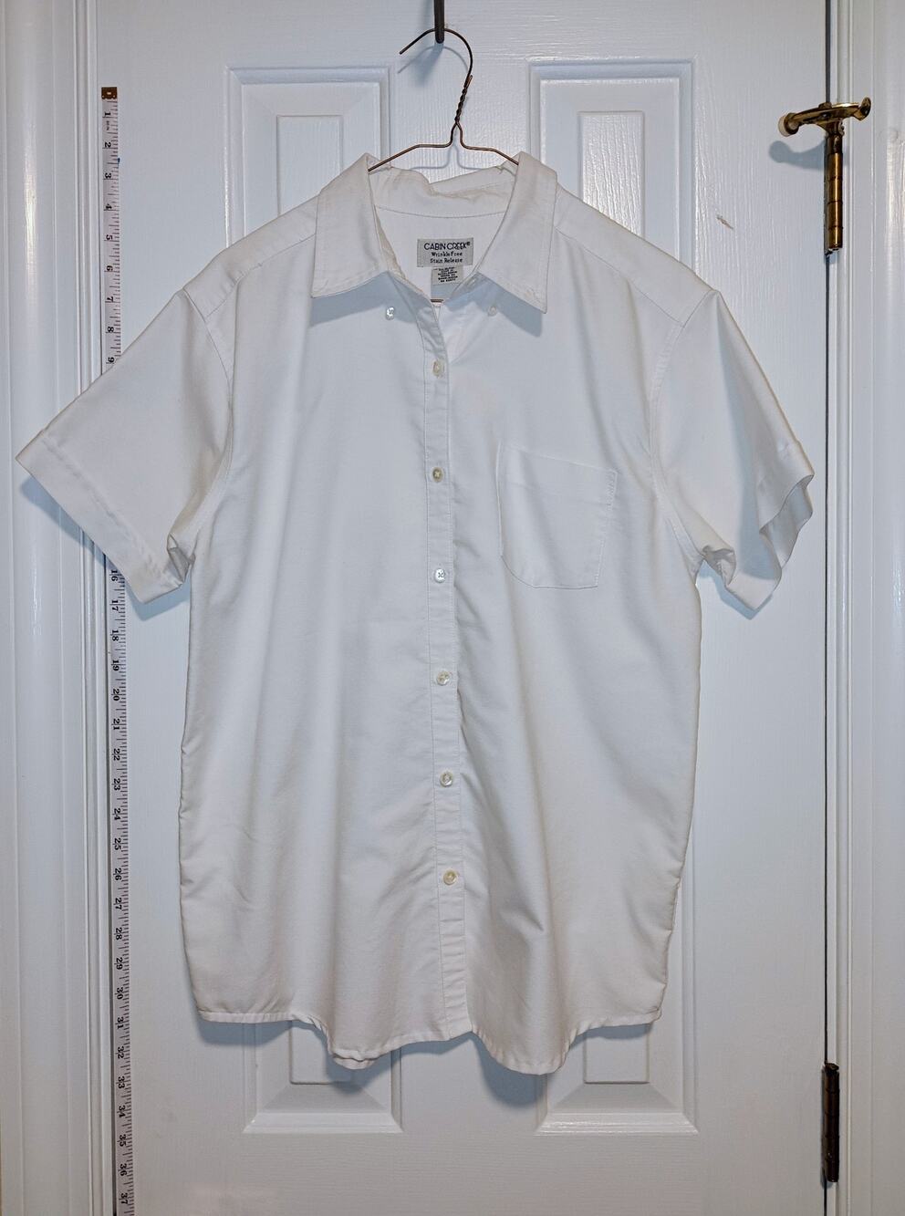 Cabin Creek - White Short Sleeve Button Down Uniform Collared Shirt  - Size 8
